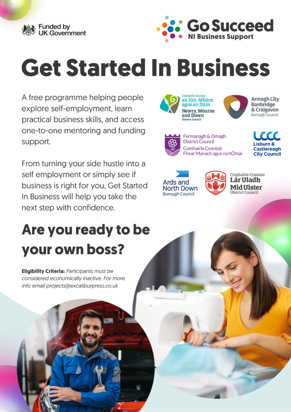 Go Succeed flyer advertising the Getting Started in Business programme